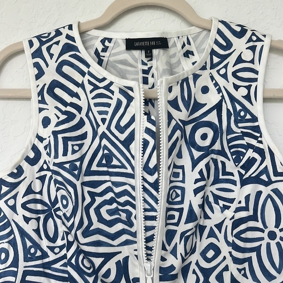 Lafayette 148 New York Sleeveless Full Front Zipper Mini Sheath Dress Size 2 - Picture 12 of 17